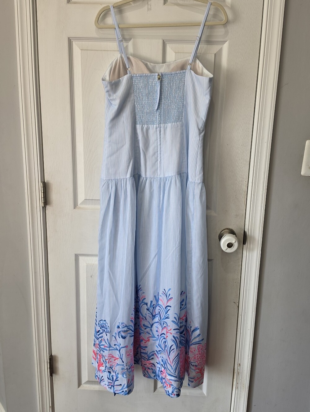 Lilly Pulitzer Saylar Maxi Dress Nautical Blue & Pink Engineered Print Sz 10 NWT - Picture 4 of 16